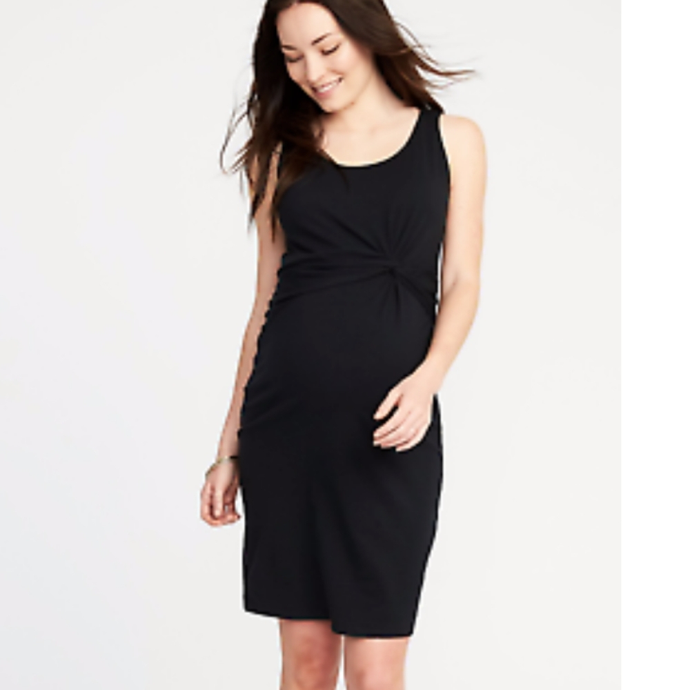 Maternity Twist-Front Bodycon Tank Dress